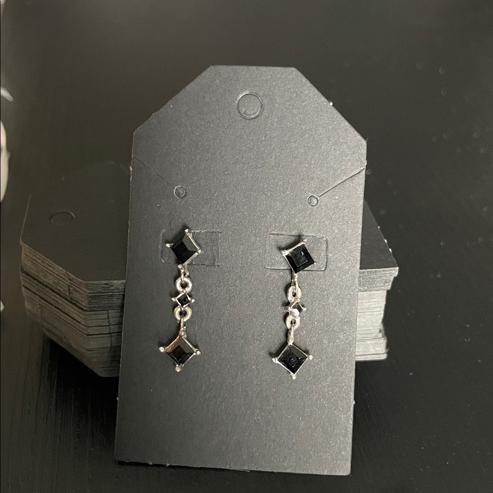 Elegant Silver and Black Dangle Earrings